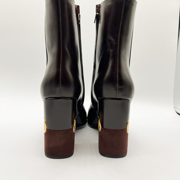 Valentino Garavani VLogo Heritage Leather VLogo-Heel Booties Made in Italy Sz 40 - Picture 5 of 14